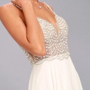 Lulu’s True Love Rhinestone Beaded Maxi Dress